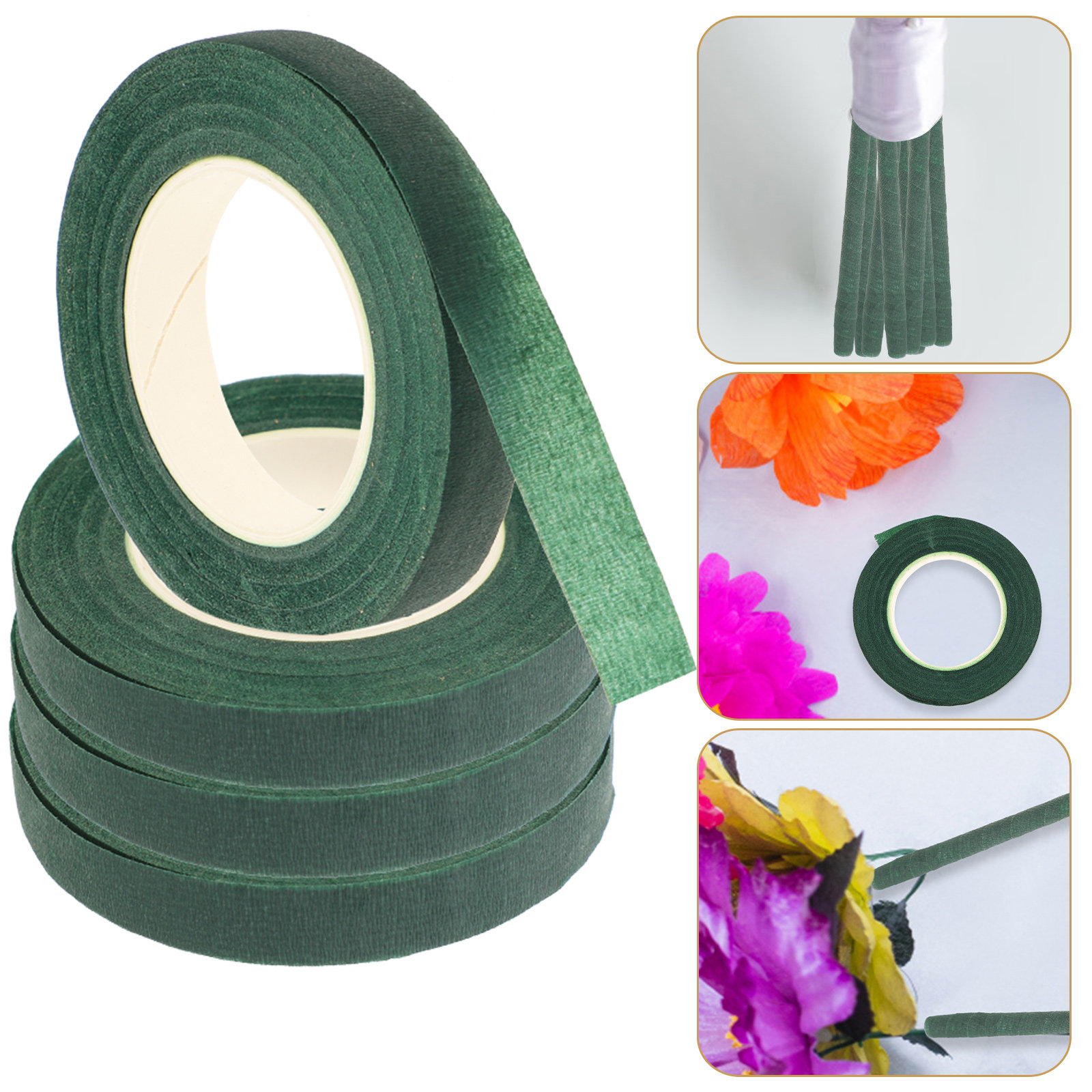 The Florist Supply - 4Pcs Green Floral Tape Stretchable Florist