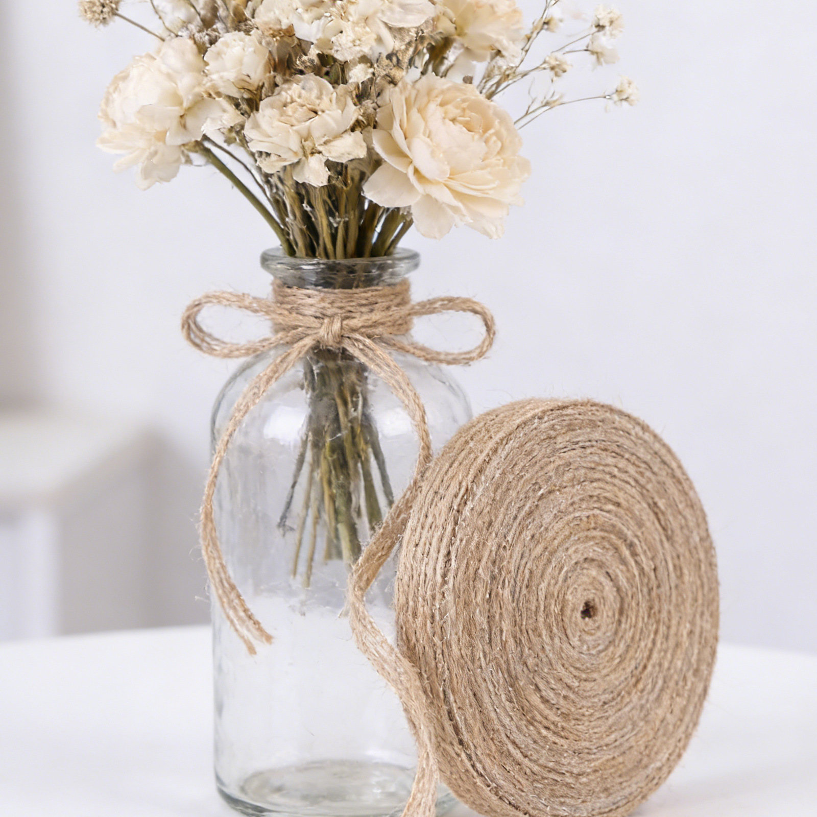 Twine Jute Natural - 2 Rolls Natural Jute Burlap Ribbon