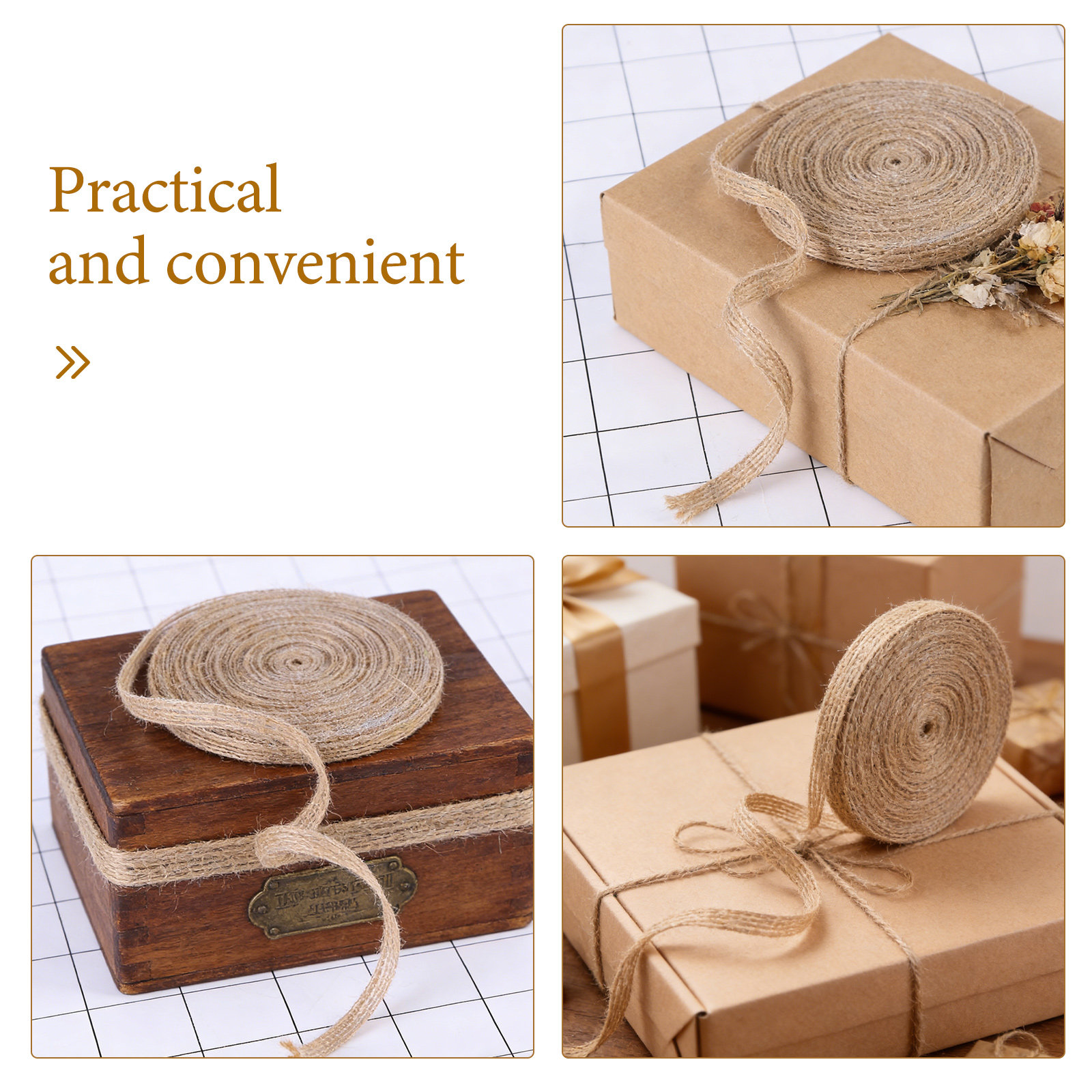 2 Rolls Natural Jute Burlap Ri - đánh giá và giá Twine Jute Natural